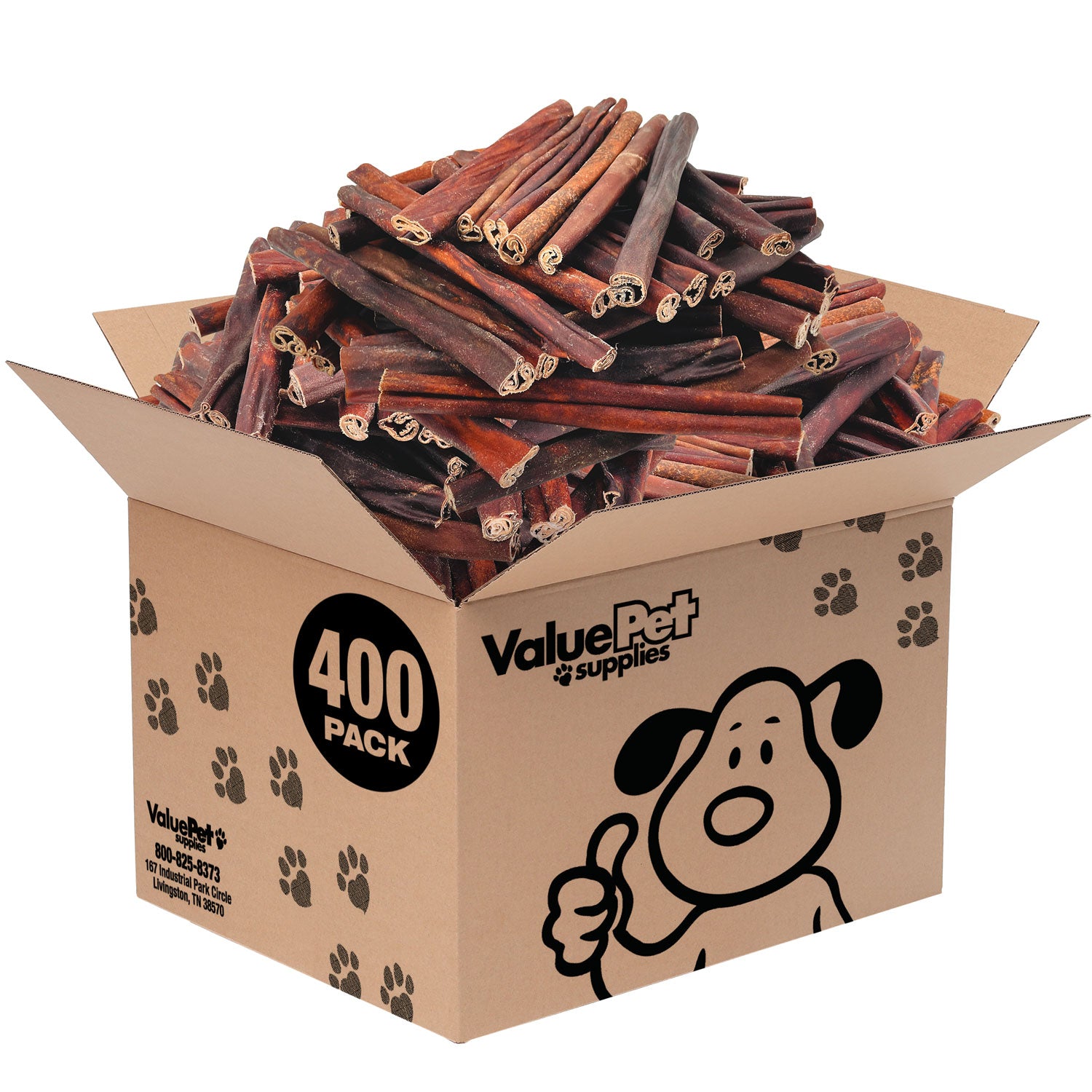 ValueBull USA Collagen Sticks, Premium Beef Dog Chews, 12" Super Jumbo, 400 Count WHOLESALE PACK