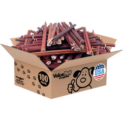 ValueBull USA Collagen Sticks for Dogs, 12 Inch Medium Chews, Natural Long-Lasting Dog Treats, 100 Count Bulk Pack