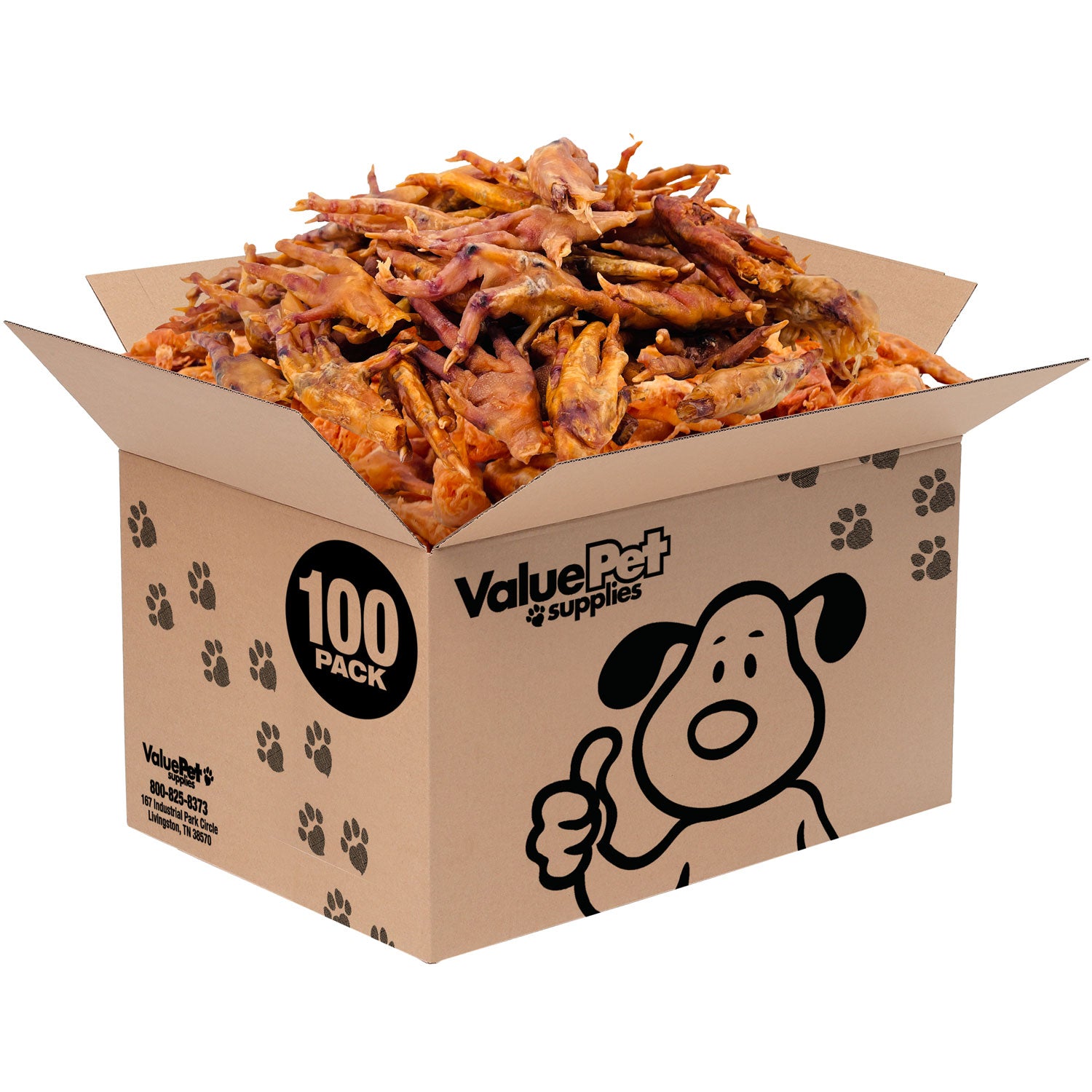 ValueBull Chicken Feet for Dogs, 100 Count Bulk Pack