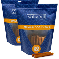 ValueBull Buffalo Collagen Sticks for Dogs, 6 Inch Thick Chews, Natural Long-Lasting Dog Treats, 50 Count