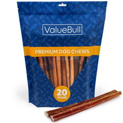 ValueBull Bully Sticks for Dogs, Thick 12 Inch, 25 Count - Thick - 25 Sticks