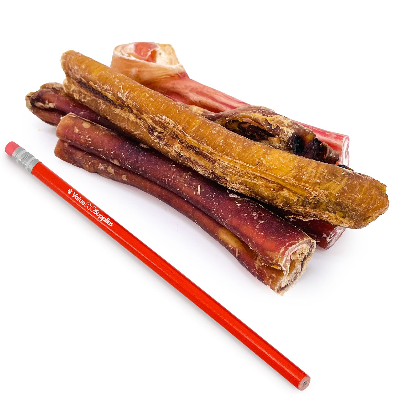 ValueBull Bully Sticks for Large Dogs, Jumbo 4-6 Inch, Varied Shapes, 50 Count - X-Jumbo - 50 Pieces
