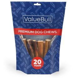 ValueBull Bully Sticks for Large Dogs, Jumbo 6 Inch, 25 Count - Jumbo - 25 Sticks