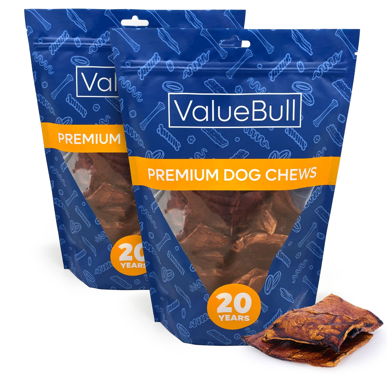 ValueBull USA Rawhide Chips, Natural Beef Flavor, 50 Count - Beef - 50 Chips