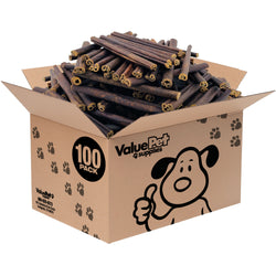 ValueBull Collagen Sticks for Small Dogs, 6 Inch Thin Chews, Natural Dog Treats, 100 Count Bulk Pack