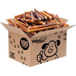 ValueBull Bully Sticks for Small Dogs, Thin 6 Inch, 100 Count Bulk Pack