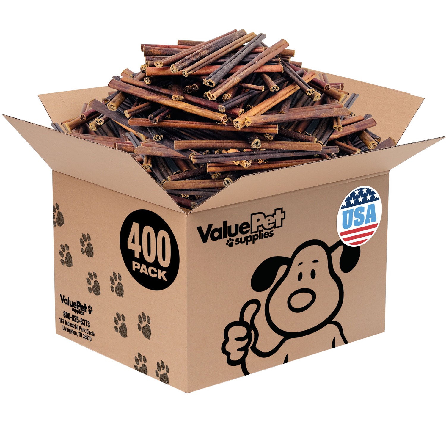 ValueBull USA Collagen Sticks for Small Dogs, 6 Inch Extra Thin Chews, Natural Dog Treats, 400 Count Bulk Pack - Extra Thin - 400 Sticks
