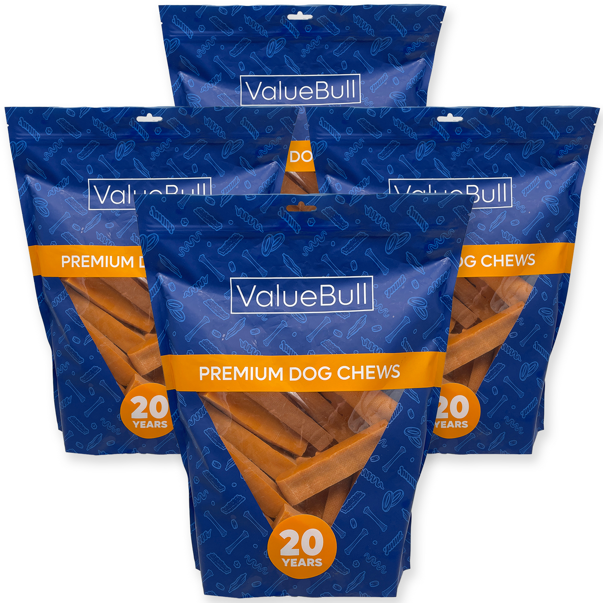 ValueBull Himalayan Yak Cheese Dog Chews, Pumpkin, Large, 100 Count Wholesale Pack - 100