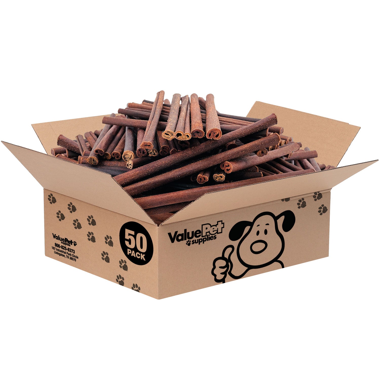 ValueBull Collagen Sticks for Dogs, 12 Inch Thick Chews, Natural Long-Lasting Dog Treats, 50 Count Bulk Pack - Thick - 50 Sticks