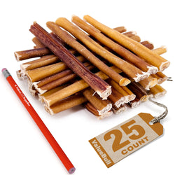 ValueBull USA Bully Sticks for Small Dogs, Thin 6 Inch, 25 Count - Thin - 25 Sticks