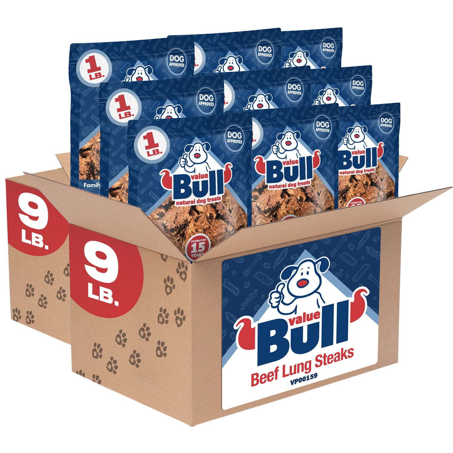 ValueBull USA Beef Lung Dog Chews, Sliced, 18 Pounds - Lung - 18 Pound