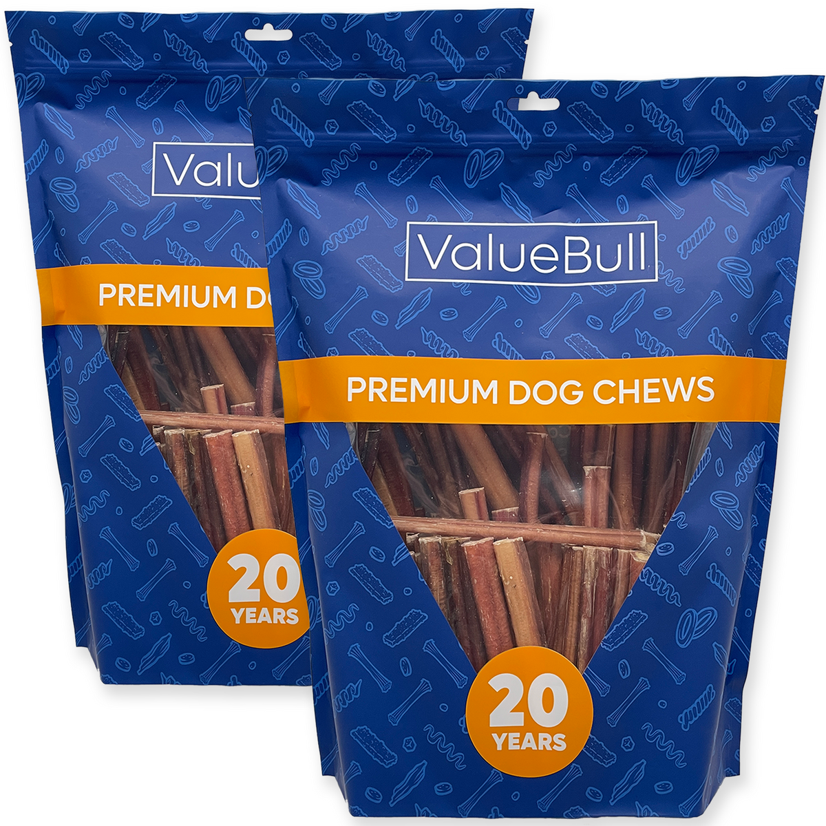 ValueBull Odor Free Bully Sticks for Dogs, Medium 6 Inch, 200 Count Wholesale Pack