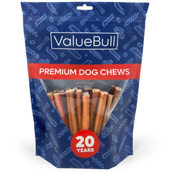 ValueBull Bully Sticks for Dogs, Thick 6 Inch, 25 Count - Thick - 25 Sticks
