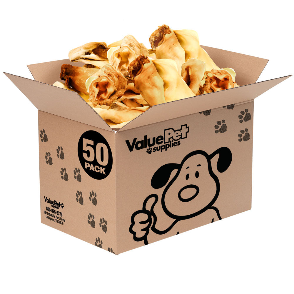 ValueBull Cow Ears, Varied Sizes/Shapes, 50 Count Bulk Pack - Beef - 50 Ears