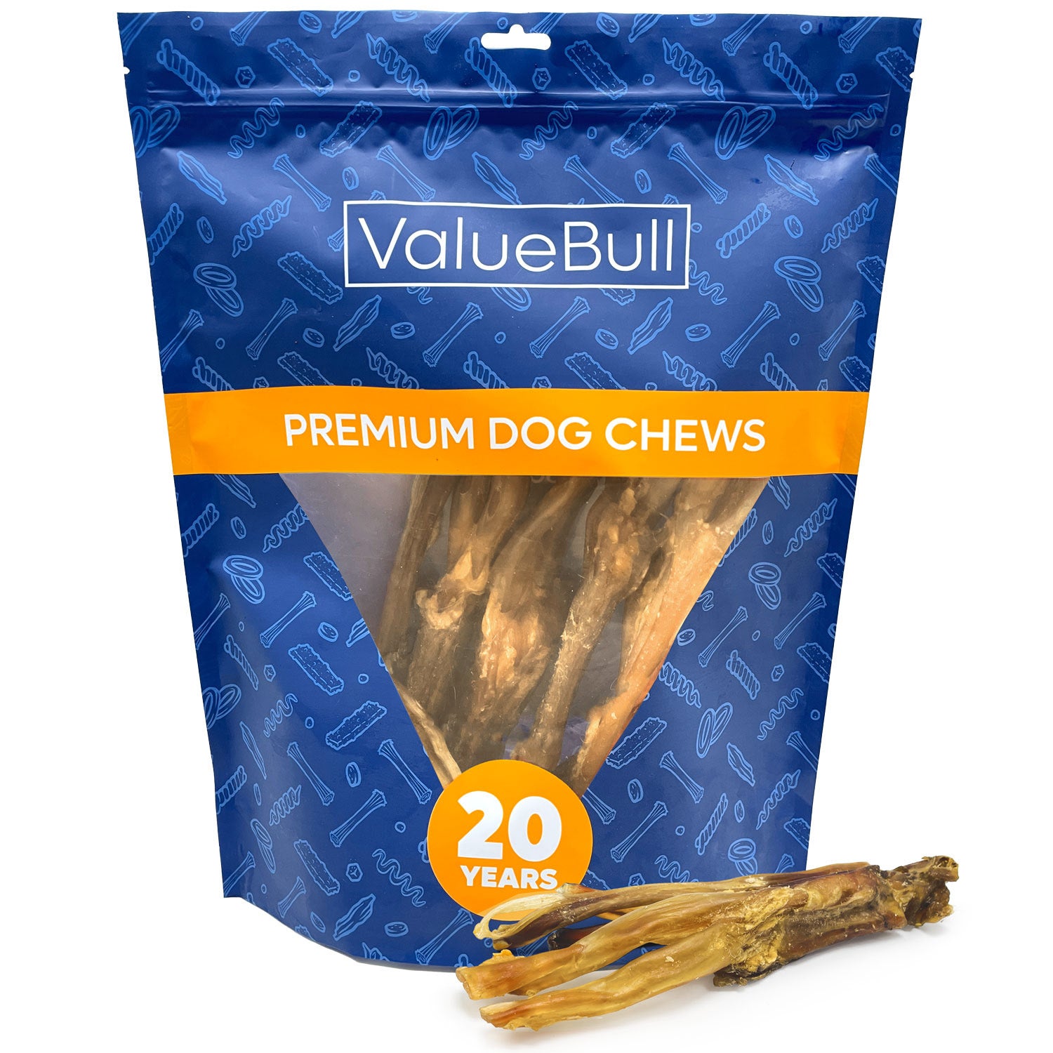 ValueBull Beef Tendons For Dogs, Varied Shapes, 1 Pound - Varied - 1 Pound