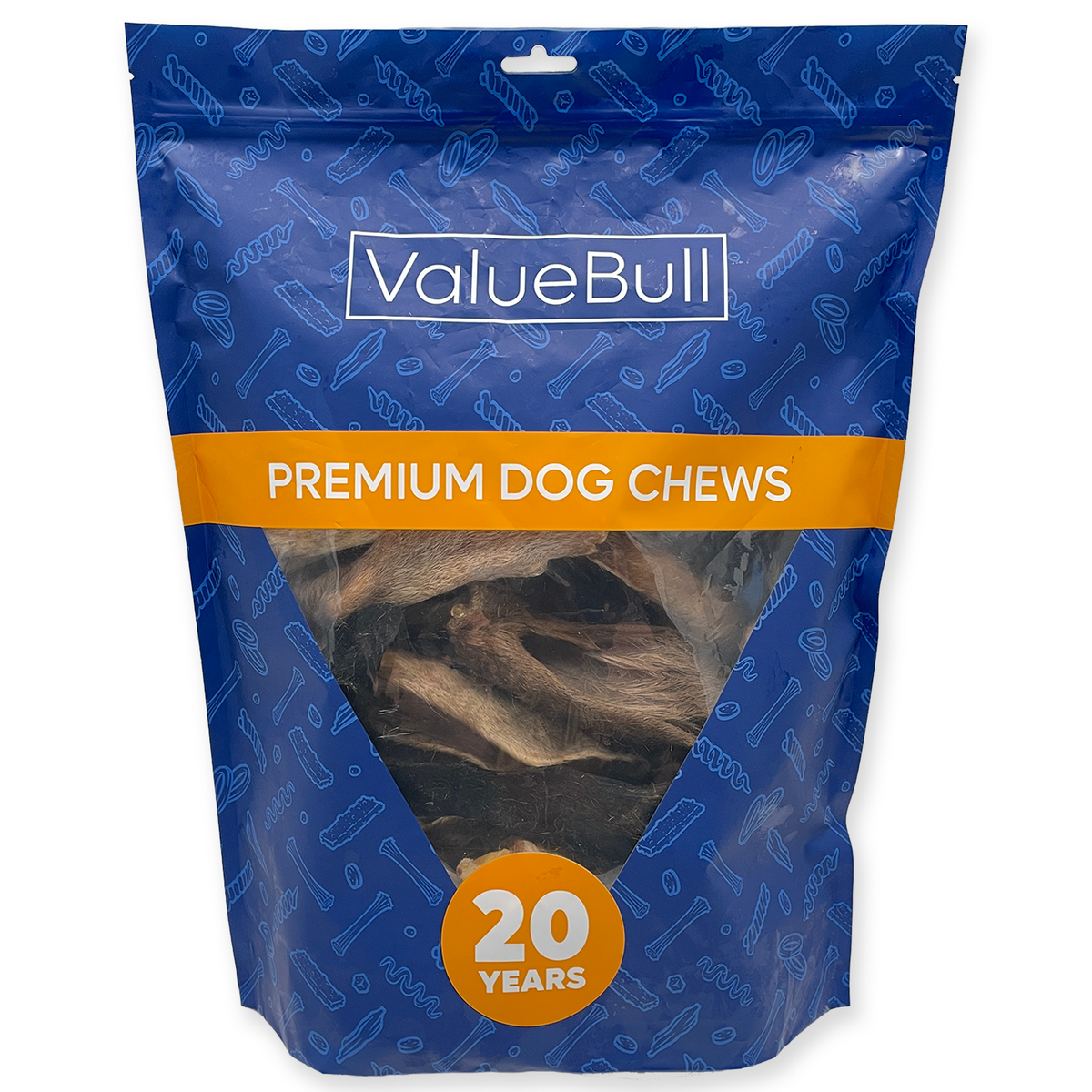 ValueBull Hairy Lamb Ears for Dogs, 25 Count