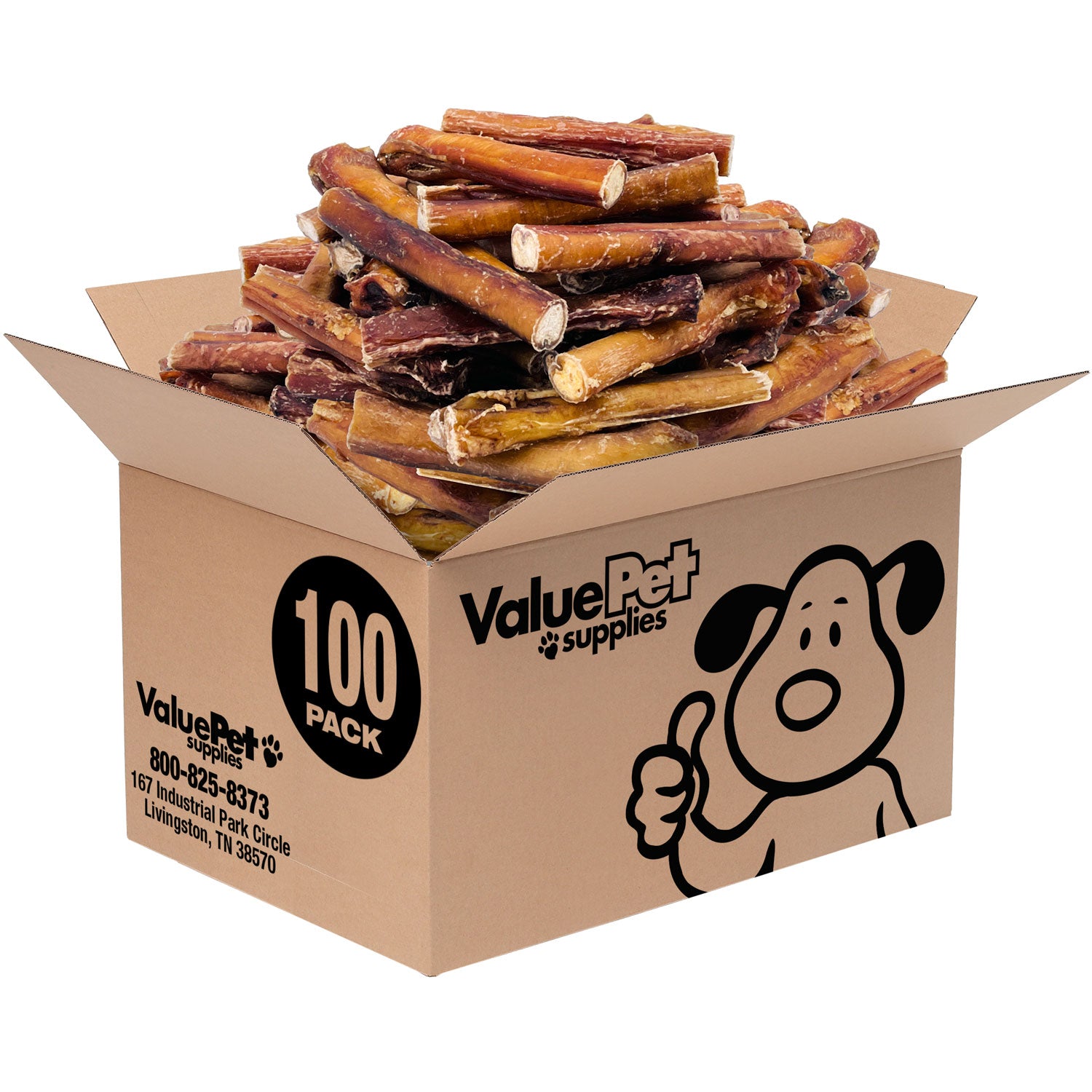 ValueBull Bully Sticks for Large Dogs, Super Jumbo 6 Inch, 100 Count Bulk Pack - Super Jumbo - 100 Sticks