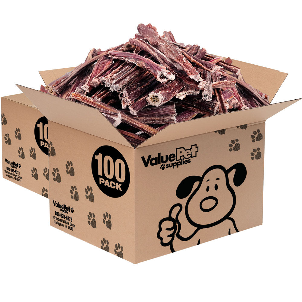 ValueBull Beef Jerky Gullet Sticks, Premium Dog Chews, 6 Inch, 200 Count Bulk Pack - Gullet - 200 Sticks
