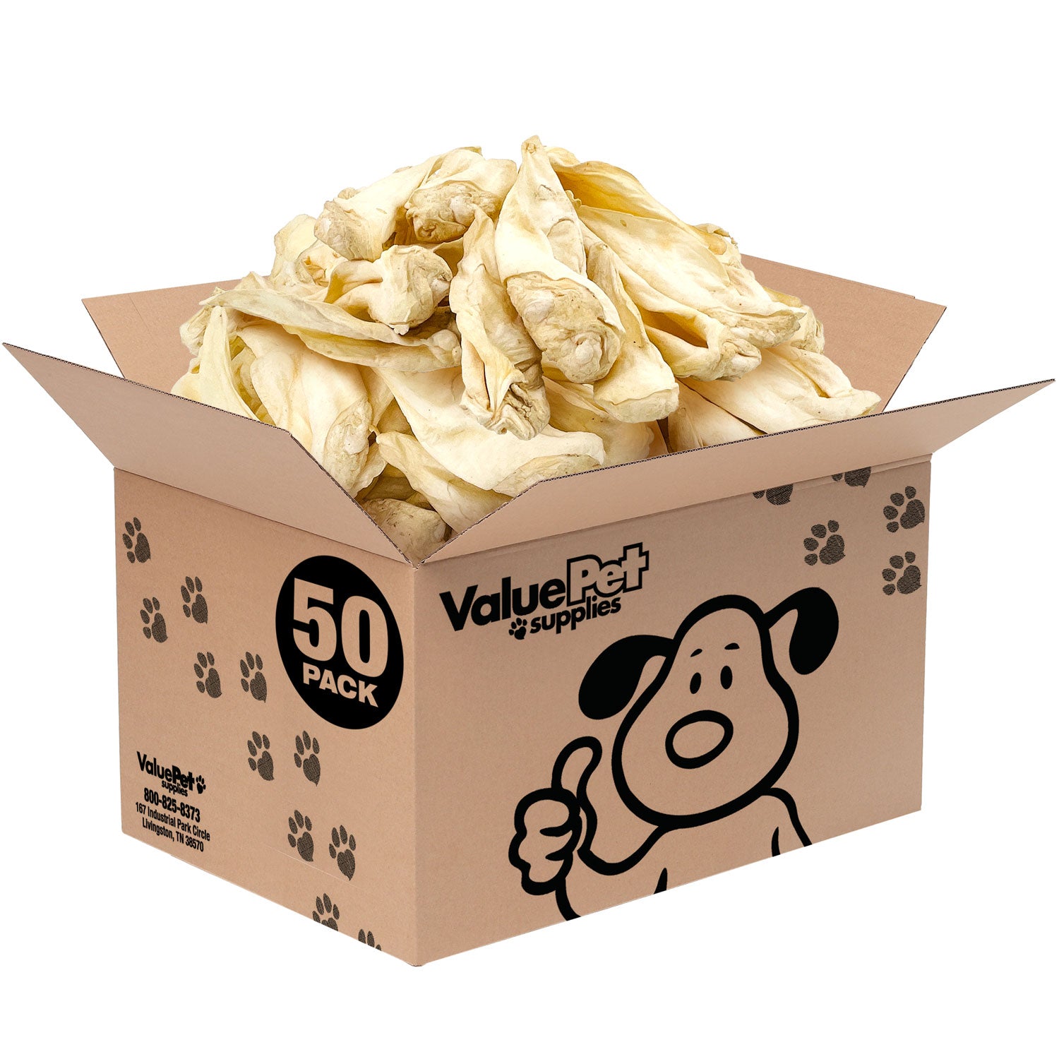 ValueBull Premium Cow Ears, 50 Count Bulk Pack - Beef - 50 Ears