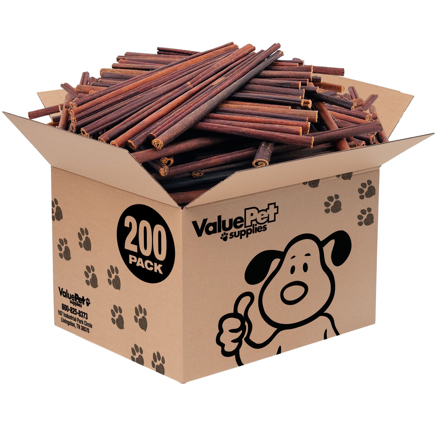 ValueBull Collagen Sticks for Small Dogs, 12 Inch Thin Chews, Natural Dog Treats, 200 Count Bulk Pack - Thin - 200 Sticks