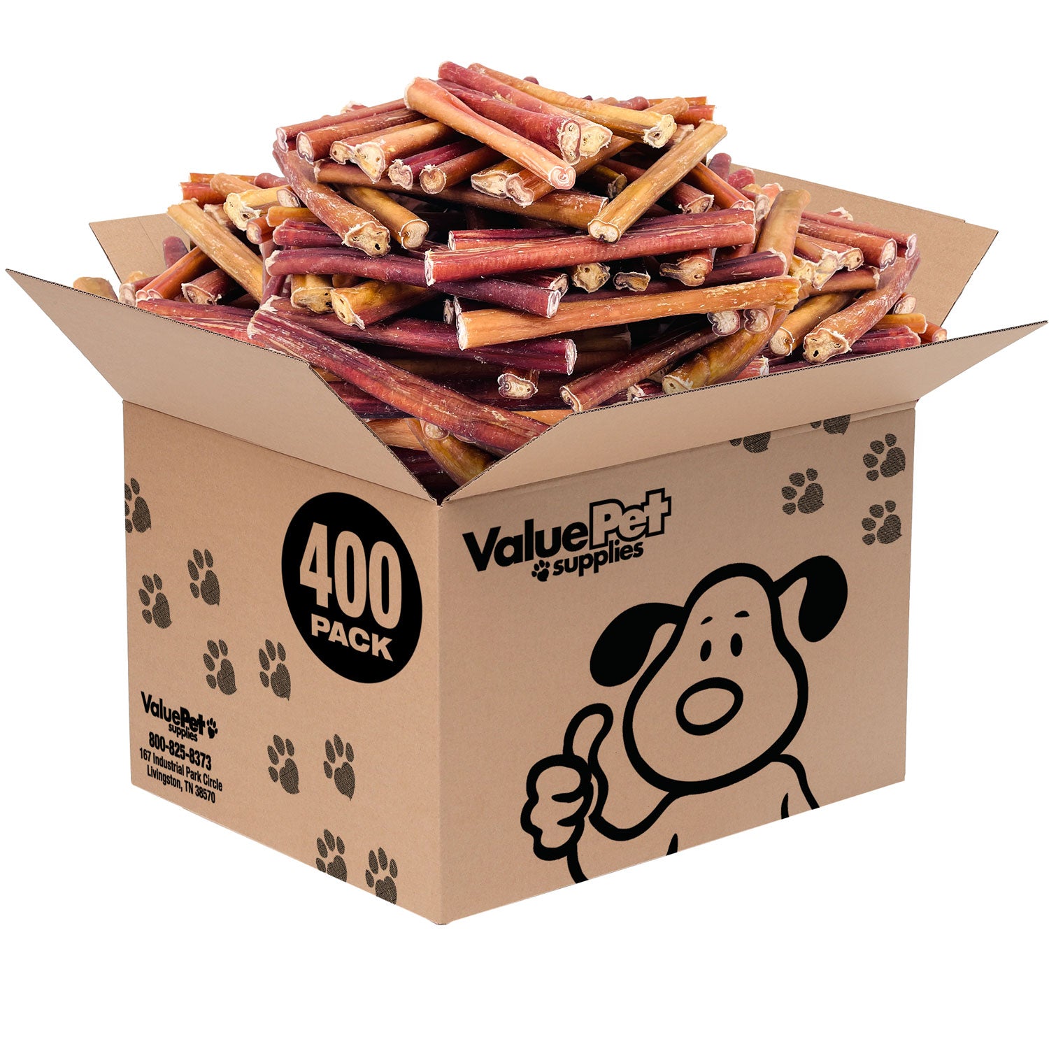 ValueBull Bully Sticks for Large Dogs, Thick 6 Inch, 400 Count Wholesale Pack - Thick - 400 Sticks