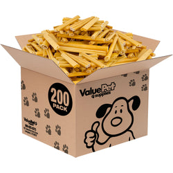 ValueBull USA Pig Skin Retriever Rolls, 6 Inch, Smoked, 200 Count Bulk Pack - 6" Rolls - 200 Sticks