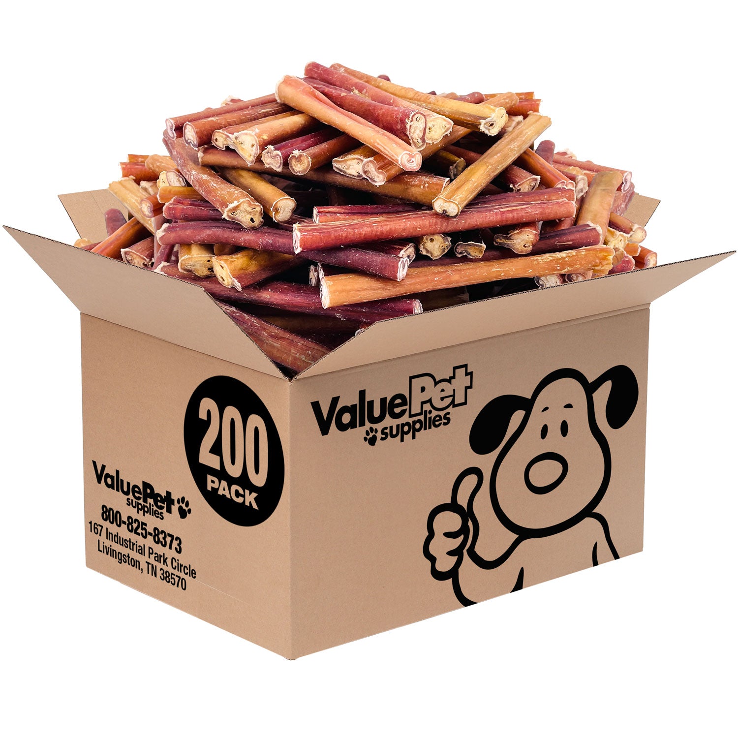 ValueBull Bully Sticks for Dogs, Thick 6 Inch, 200 Count Bulk Pack - Thick - 200 Sticks
