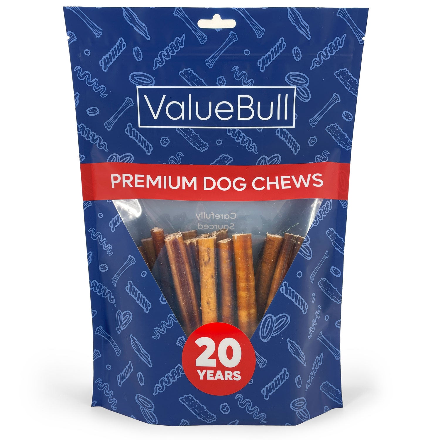 ValueBull Bully Sticks for Dogs, Medium 6 Inch, 25 Count - Medium - 25 Sticks