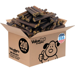 ValueBull USA Collagen Sticks for Dogs, 6 Inch Thick Chews, Natural Long-Lasting Dog Treats, 200 Count Bulk Pack - Thick - 200 Sticks