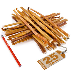 ValueBull USA Bully Sticks for Small Dogs, Thin 12 Inch, 25 Count - Thin - 25 Sticks