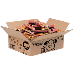 ValueBull Bully Sticks for Small Dogs, Thin 4-6 Inch, Varied Shapes, 100 Count Bulk Pack - Thin - 100 Pieces