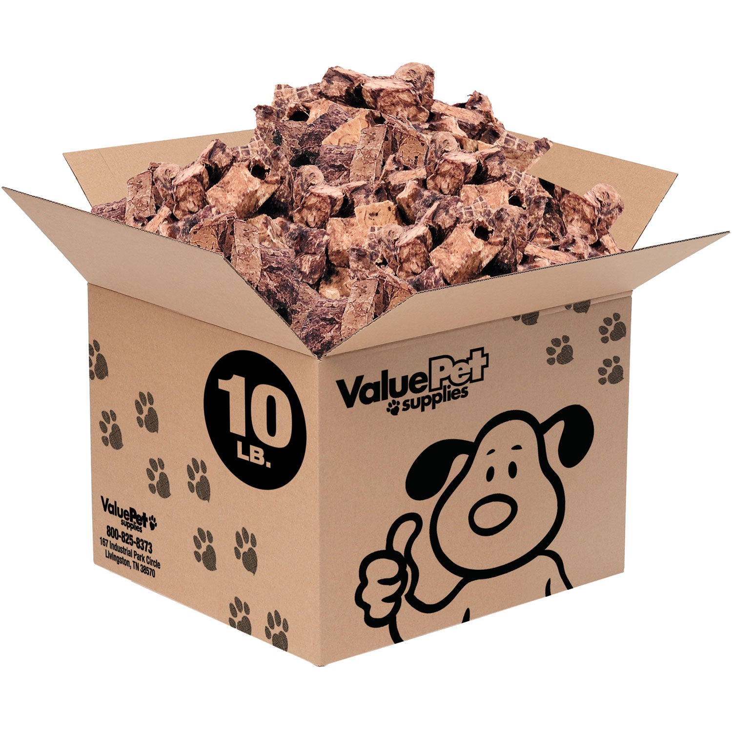 ValueBull Lamb Lung Cubes for Dogs, Premium, 10 Pounds Bulk Pack - Cubes - 10 Pound