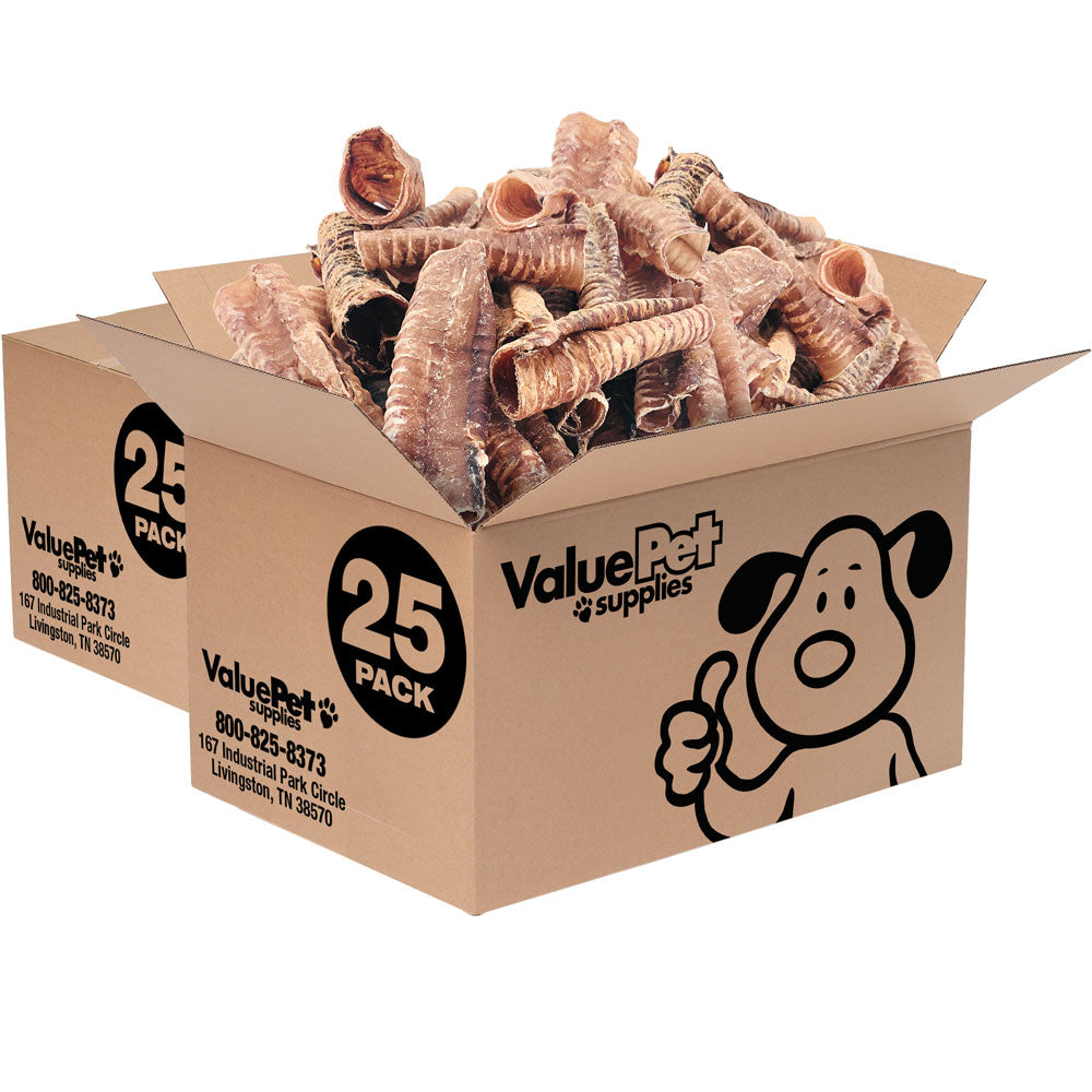 ValueBull Beef Trachea, Premium 5-6 Inch, 50 Count Bulk Pack - Beef - 50 Tubes