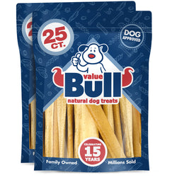 ValueBull USA Pig Skin Retriever Rolls for Dogs, 4 Inch, Smoked, 50 Count