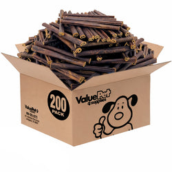 ValueBull Buffalo Collagen Sticks for Dogs, 6 Inch Thin Chews, 200 Count Bulk Pack - Thin - 200 Sticks