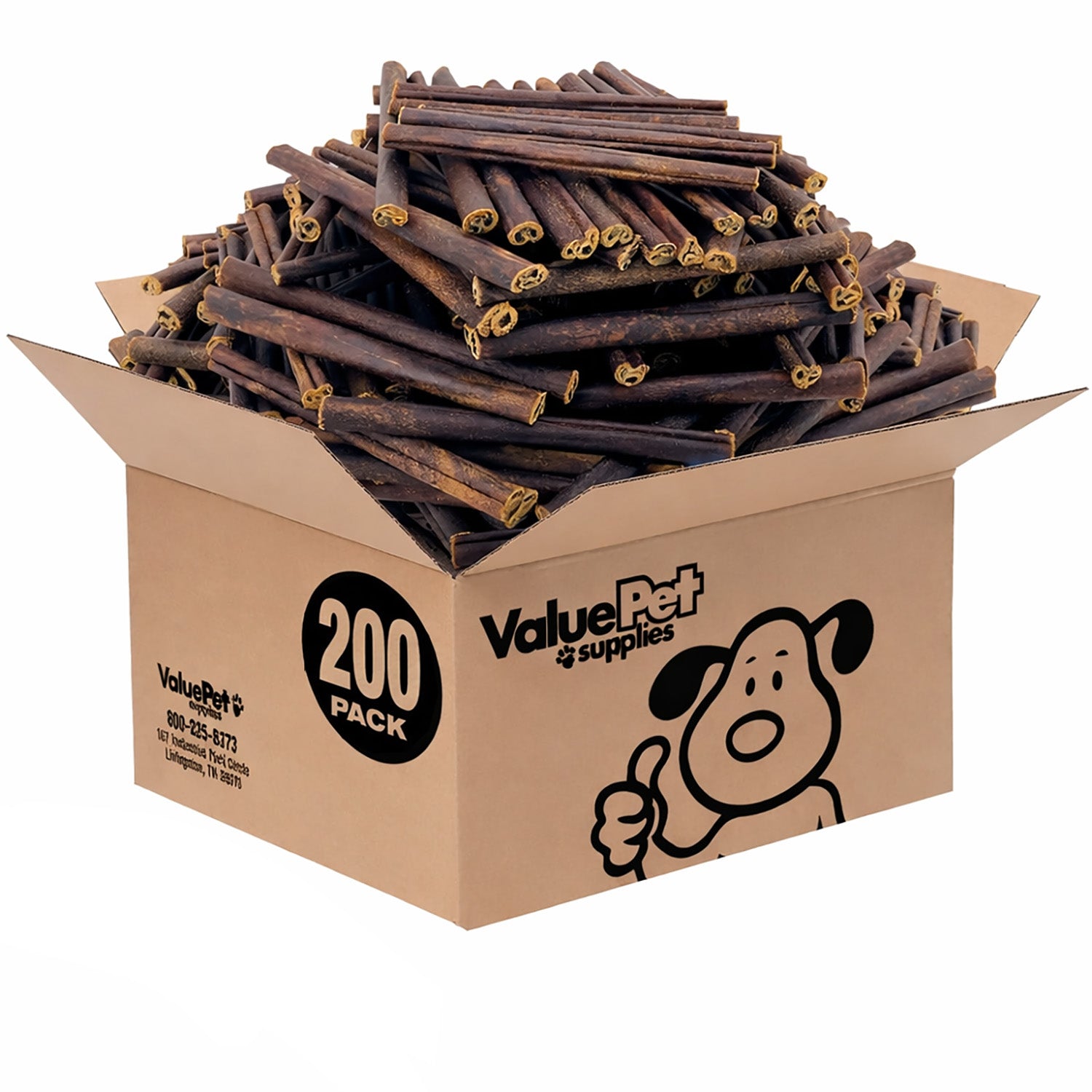 ValueBull Buffalo Collagen Sticks for Dogs, 6 Inch Thin Chews, 200 Count Bulk Pack - Thin - 200 Sticks