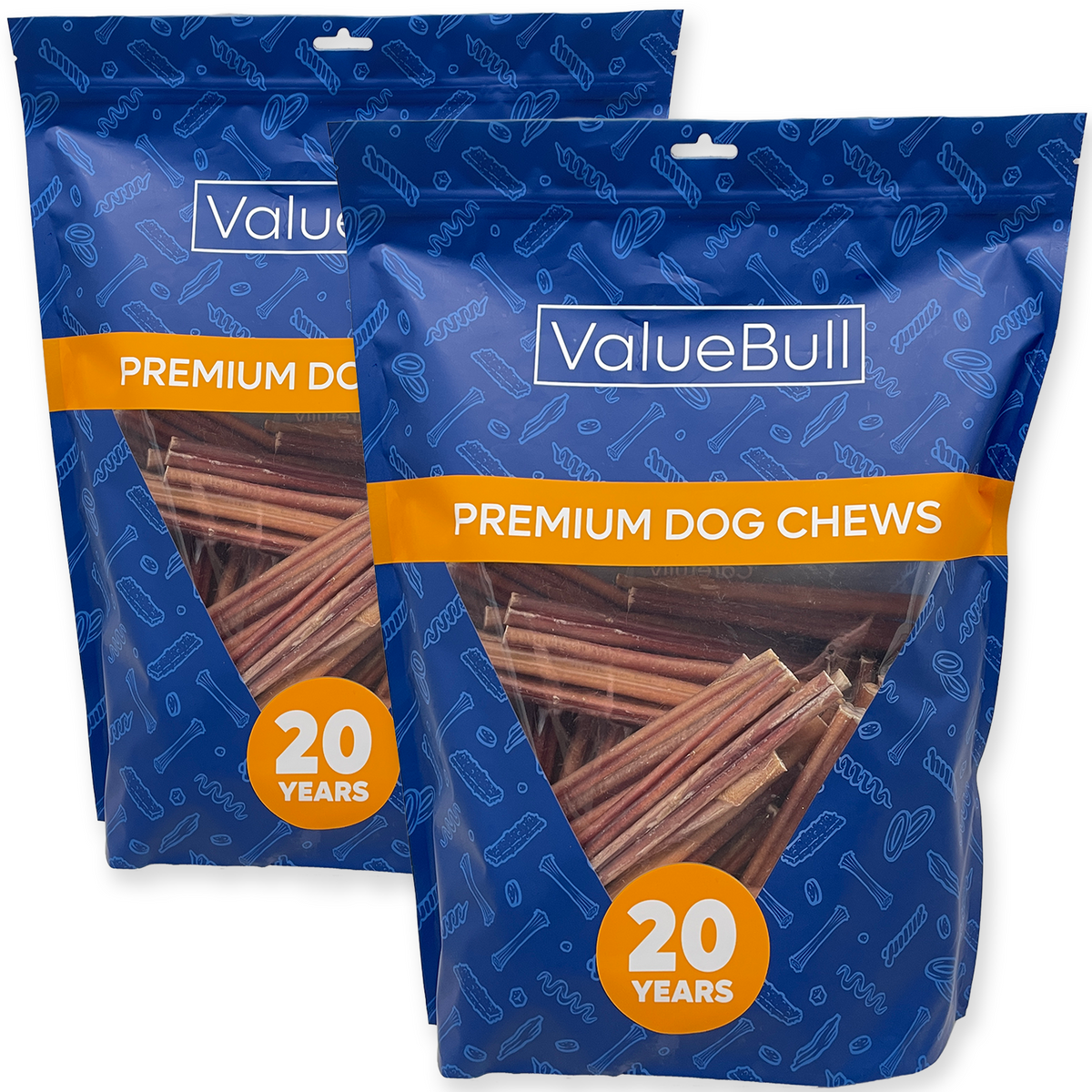 ValueBull Odor Free Bully Sticks for Small Dogs, Thin 6 Inch, 200 Count