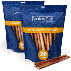 ValueBull Bully Sticks for Large Dogs, Jumbo 12 Inch, 50 Count
