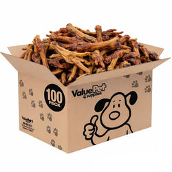 ValueBull Turkey Feet for Dogs, 100 Count Wholesale Pack