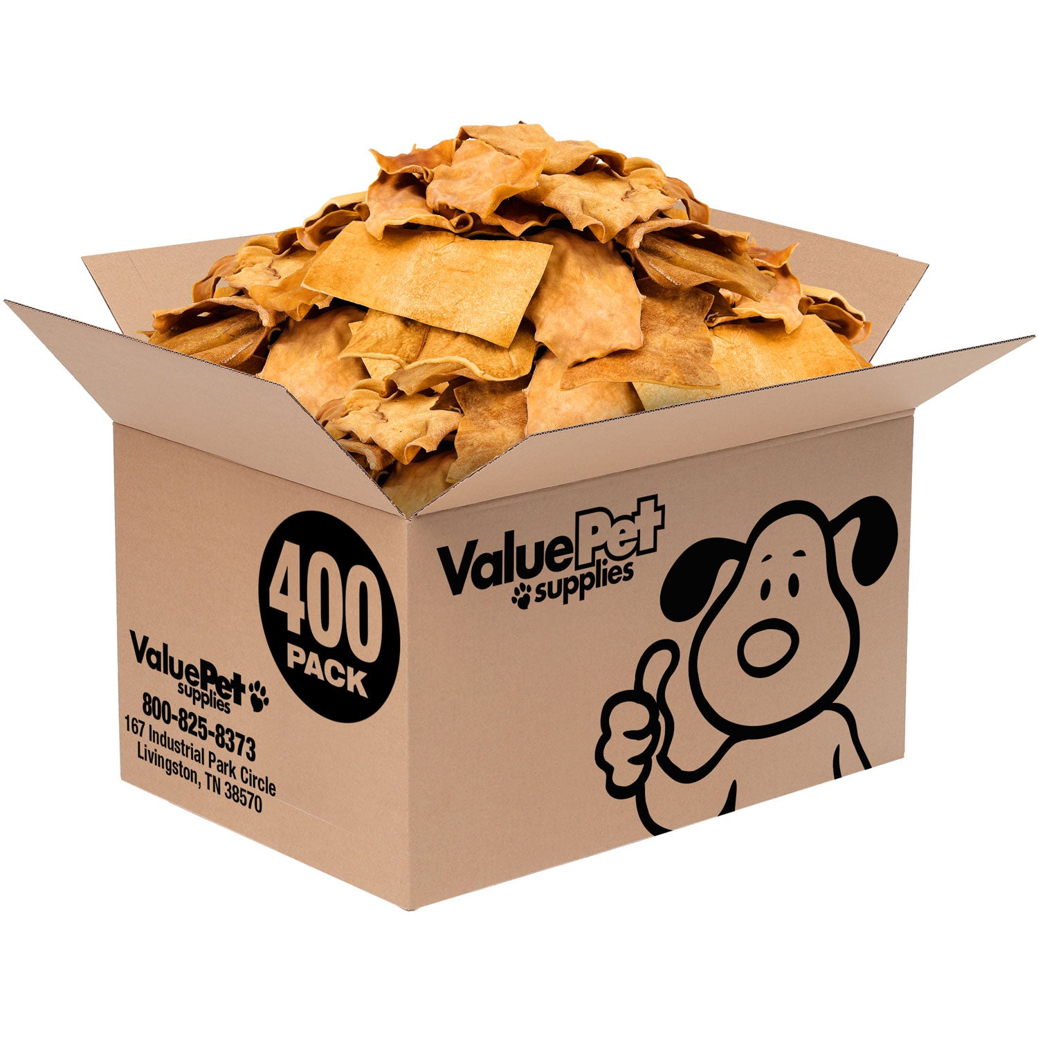 ValueBull USA Collagen Chips Dog Chews, Natural Long-Lasting Chicken Infused Dog Treats, 400 Count Wholesale Pack - Chicken - 400 Chips