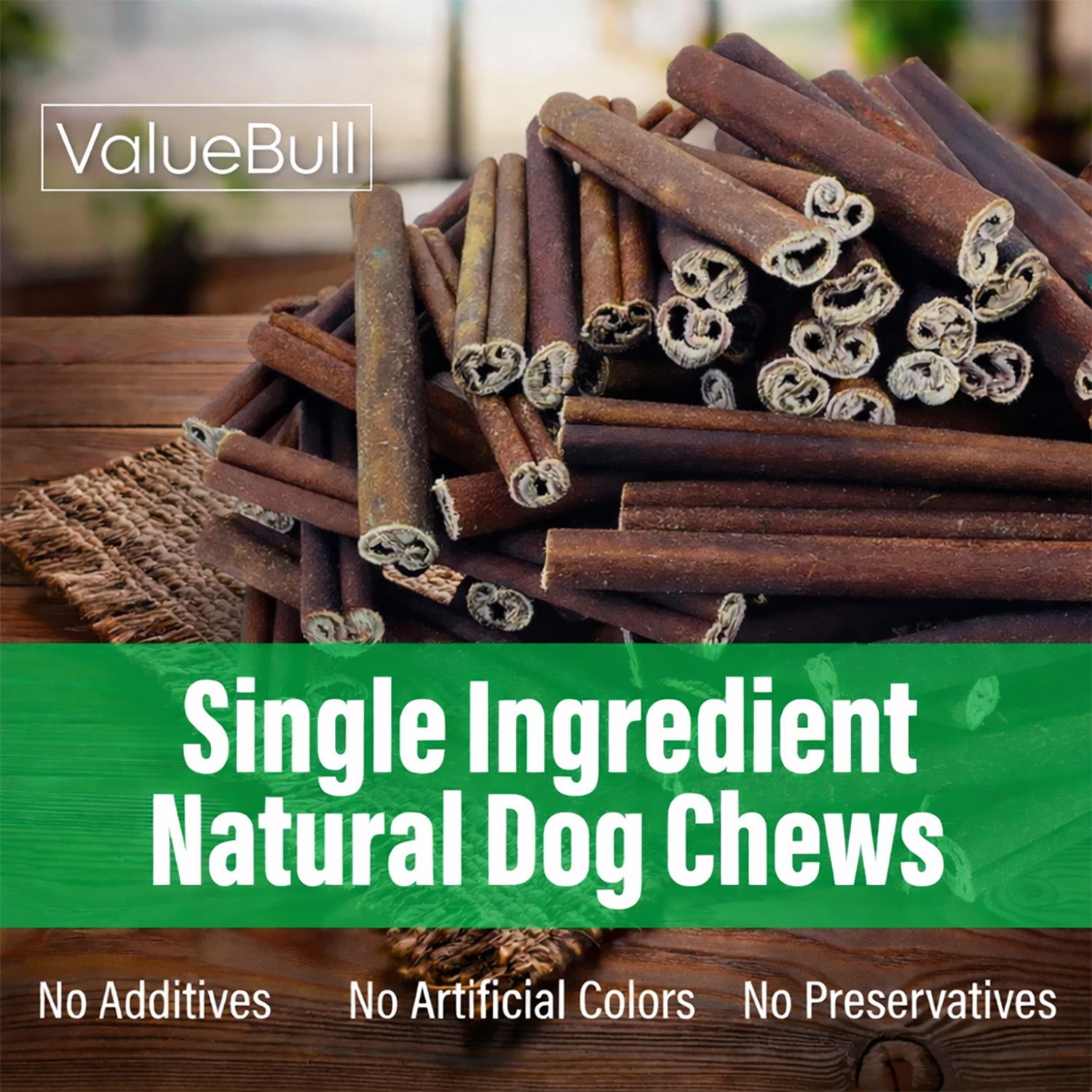 ValueBull Buffalo Collagen Sticks for Dogs, 6 Inch Thin Chews, 400 Count Wholesale Pack - Thin - 400 Sticks