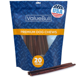 ValueBull USA Collagen Sticks for Dogs, 12 Inch Medium Chews, Natural Long-Lasting Dog Treats, 10 Count - Medium - 10 Count