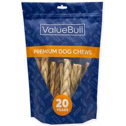 ValueBull Lamb Collagen Braids for Dogs, Varied Sizes/Shapes, Natural Long-Lasting Dog Treats, 25 Count