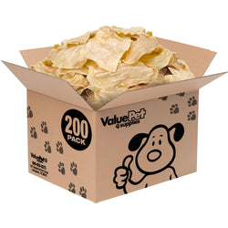 ValueBull USA Collagen Chips Dog Chews, Natural Long-Lasting Dog Treats, 200 Count Bulk Pack - Natural - 200 Chips