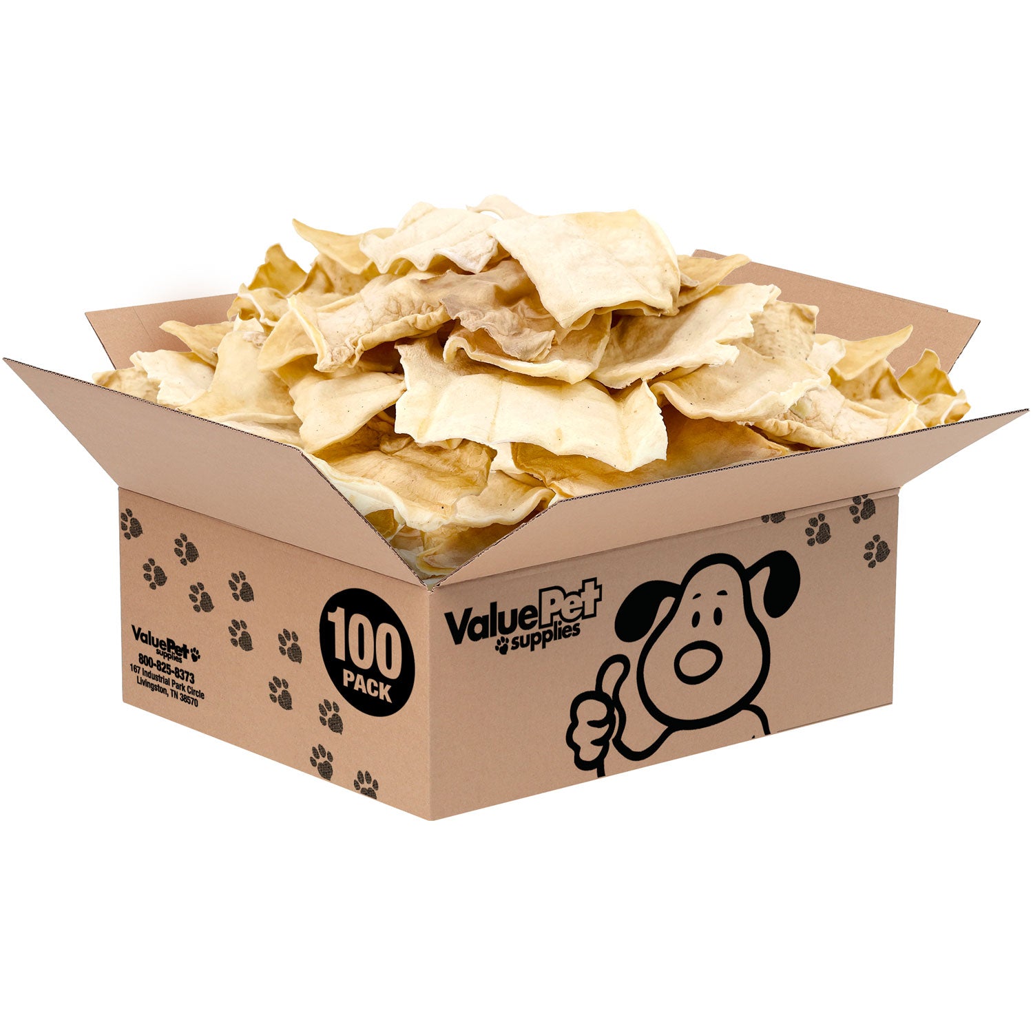 ValueBull USA Rawhide Chips, 100 Count Bulk Pack - Natural - 100 Chips