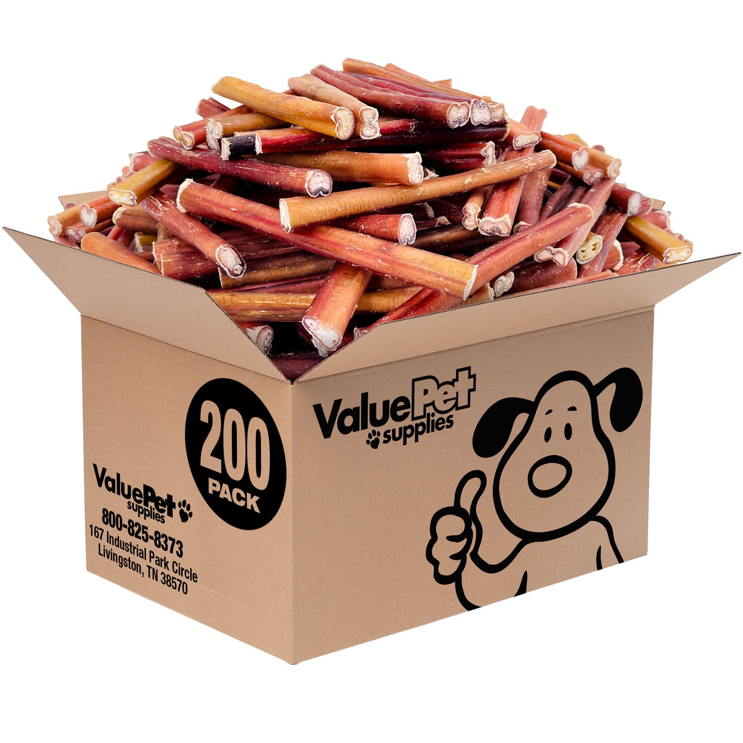 ValueBull Bully Sticks for Dogs, Medium 6 Inch, 200 Count Bulk Pack - Medium - 200 Sticks