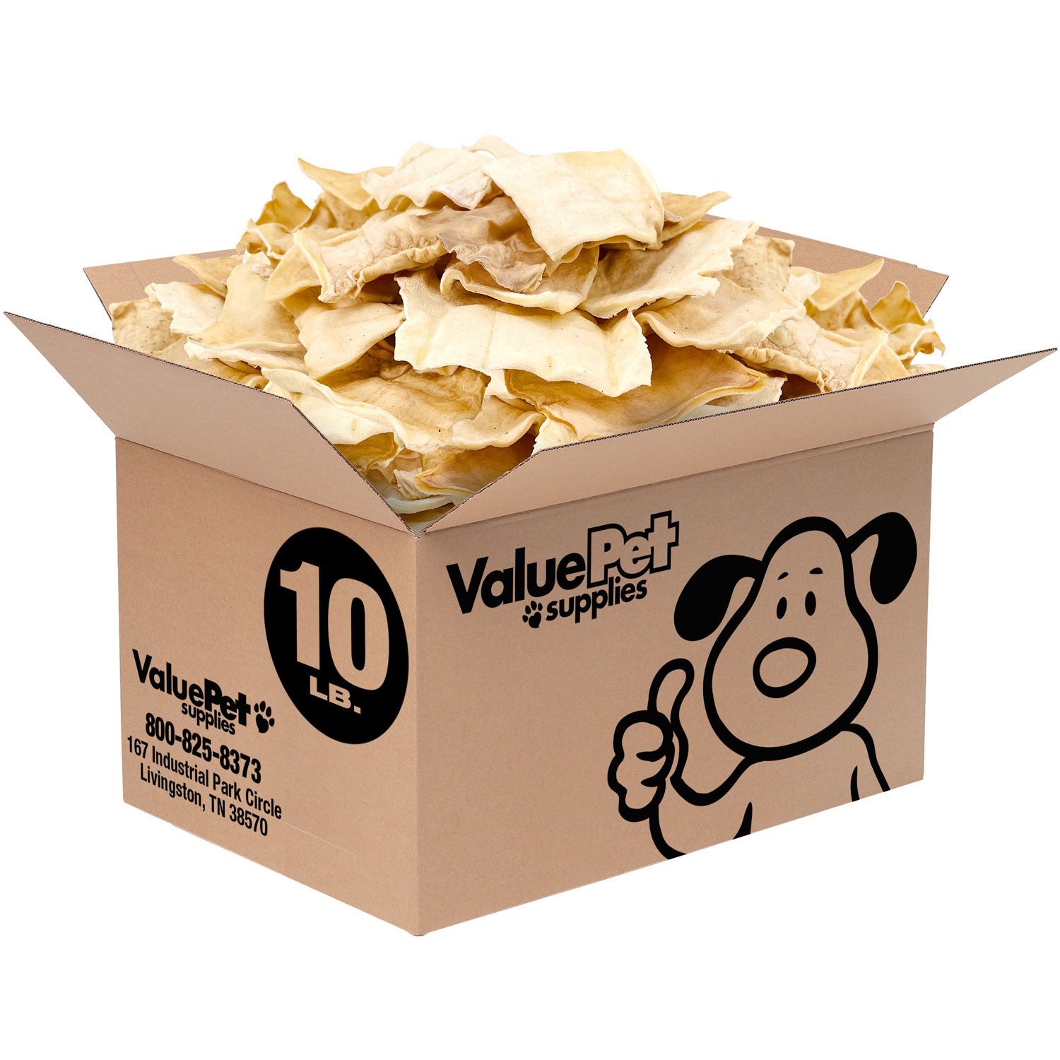ValueBull USA Rawhide Chips, 10 Pound Bulk Pack - Natural,1 Pound (Pack of 10)