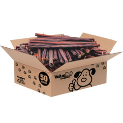 ValueBull Collagen Sticks for Small Dogs, 12 Inch Thin Chews, Natural Dog Treats, 50 Count Bulk Pack