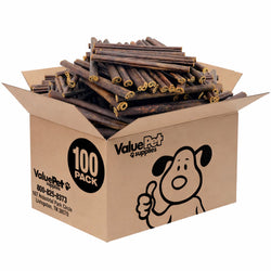 ValueBull Buffalo Collagen Sticks for Dogs, 6 Inch Thin Chews, 100 Count Bulk Pack - Thin - 100 Sticks