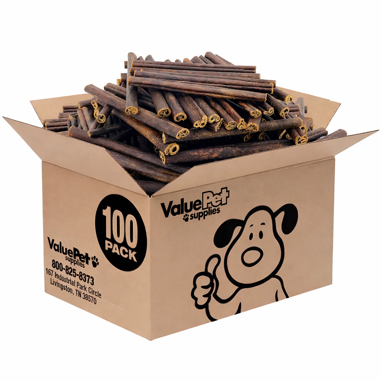 ValueBull Buffalo Collagen Sticks for Dogs, 6 Inch Thin Chews, 100 Count Bulk Pack - Thin - 100 Sticks